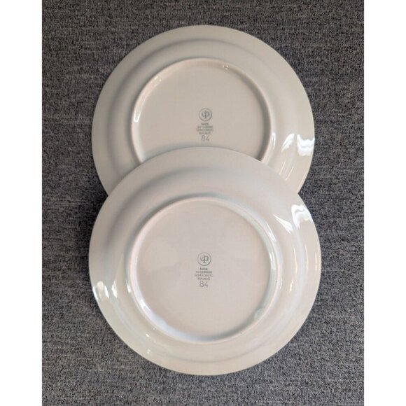 Set of 2 Porcelain Blue Flower Transfer 7" Plates, Made in GDR - Picture 2 of 3